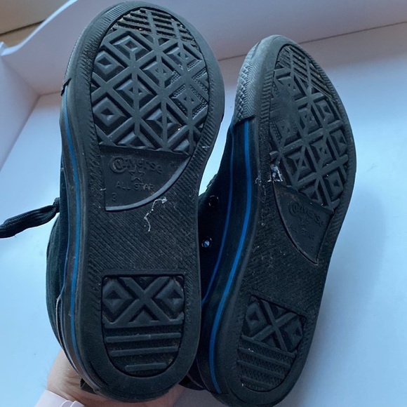 Converse All Star Static Black Blue High Tops High Top Sneaker Kids Size 3 Youth - Picture 6 of 8